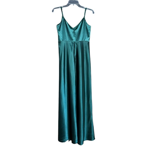 Birdy Grey Jay  Emerald Green Spaghetti Strap V-Neck Halter Top Maxi Dress S - Picture 12 of 15